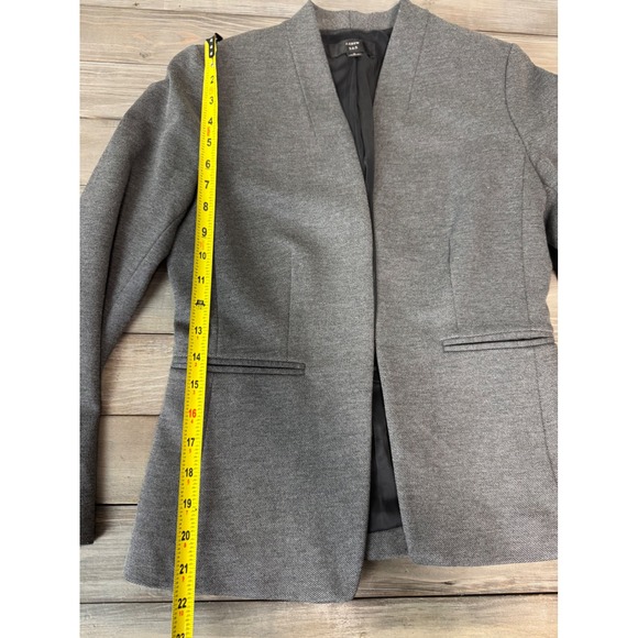J.Crew 365 Going Out Blazer in Gray Twill Open Front Career Lined Jacket‎ Size 2 - Picture 6 of 7